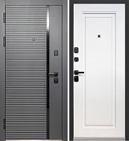 Люксор 2МДФ Горизонталь НЕО Сатин графит - Эмалит белый