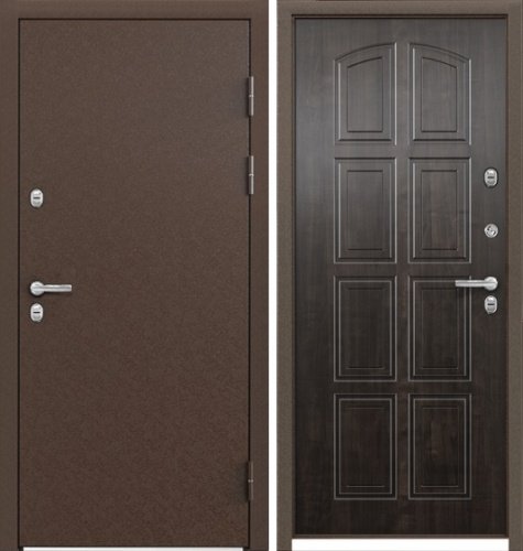 Входная дверь Snegir-60 МР RAL 8019 КТ Дуб Мореный TS-6